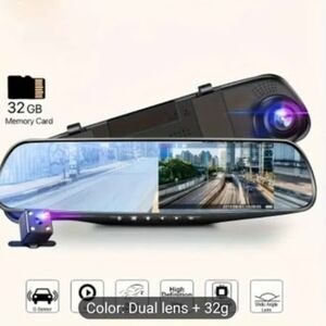 32GB Dual Lens Car Dash Camera - Black